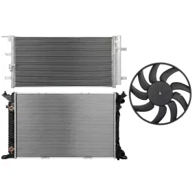 13705380 Pickoor Electric Radiator Condenser Cooling Fan Kit For Audi A5 Quattro 2014 2015-2017
