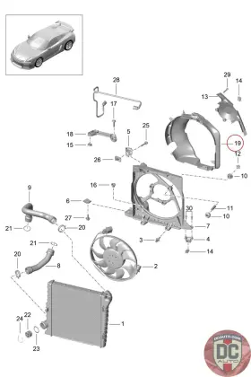 99110634200 Porsche 2012-2016 Boxster Cayman 911 Right Air Guide