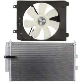 13643281 Quickfitauto Electric Ac Condenser And Cooling Fan Kit For 2006-2010 2011 Honda Civic