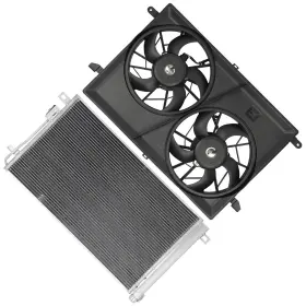 13646051 Quickfitauto Condenser Cooling Fan Kit For 2008-2017 Buick Enclave 2007-2010 Saturn Outlook