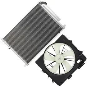 13647991 Quickfitauto Electric Ac Condenser And Cooling Fan Kit For 2009 2010-2013 Cadillac Cts