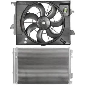 Quickfitauto 13659778 Electric Ac Condenser Cooling Fan Kit For 2012-2013 Hyundai Veloster 1.6l