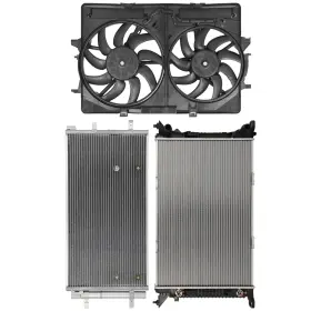 13681593 Quickfitauto Electric Radiator Condenser Cooling Fan Kit For 2011-2017 Audi Q5 2010-2014 A5