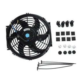 R821723 Racingcarpartshome Universal 10 Inch Slim Fan Push Pull Electric Radiator Cooling 12v 80w 2400 Rpm