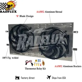15143107 Radflux Fan Shroud Relay Kit Fits 99-14 Chevy Silverado 1500 2500 3500 Suburban Aluminum 15143107 Radflux Fan Shroud Relay Kit Fits 99-14 Chevy Silverado 1500 2500 3500 Suburban Aluminum