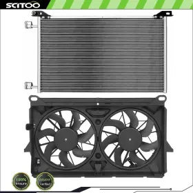 Cb837653s01 Scitoo Car Ac Condenser And Cooling Fan Kit Fit For 2007-2013 Chevrolet Suburban 2500