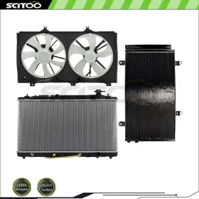 Cb837697s01 Scitoo Car Cooling Fan Radiator Ac Condenser Kit Fit For 2007 08-2011 Toyota Camry 3.8l