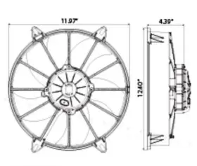 Va03-ap90 Spal 30102800 11 Inch High Performance H.o. Fan 1604 Cfm - Puller/curved Va03-ap90/ll-68a #2