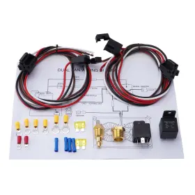 Pc2054s Sparkwhiz Thermostat Dual Electric Cooling Fan Wiring Relay Sensor Kit 12v 40amp 175/185 #2