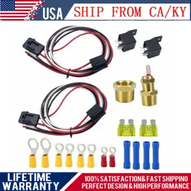 Pc2054s Sparkwhiz Thermostat Dual Electric Cooling Fan Wiring Relay Sensor Kit 12v 40amp 175/185