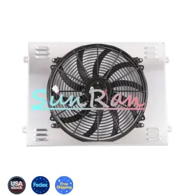 Sunran 725086670182 Aluminum Shroud 16 Inch Fan Fit Radiator For 1961-1966 Chevy Gmc L4 V6 V8 Engine #284