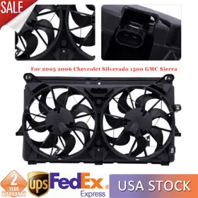 Gm3115212 Tbvechi Radiator Cooling Fan Assembly For 2005 2006 Chevrolet Silverado 1500 Gmc Sierra