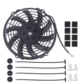 Topaz A0028a0148 9ftft Inch Electric Curved Radiator Cooling Fan Slim Push Pull Mount Kit Universal