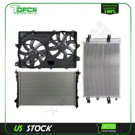 Topcn Tp837685cn Electric Engine Radiator Condenser Cooling Fan For 07-10 Ford Edge Lincoln Mkx