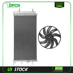 Tp848234cn Topcn Engine Condenser And Cooling Fan Assembly For 2009 2010 2011 2012-2016 Audi A4