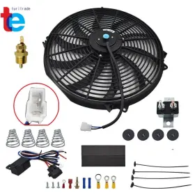 Tr15334 Turitrade 16 Inch Electric Radiator Fan High 3000 Cfm Thermostat Wiring Switch Relay Kit