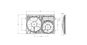 622830 Tyc Dual Radiator And Condenser Cooling Fan Assembly For 11-13 Volkswagen Jetta Sedan