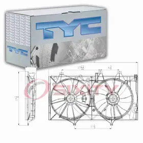 Sx-1442 Tyc Dual Radiator And Condenser Fan Assembly For 2012-2017 Toyota Camry 2.5l Fo