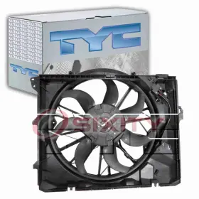 Sx-1504 Tyc Dual Radiator And Condenser Fan Assembly For 2009-2012 Bmw 328i Xdrive Wp