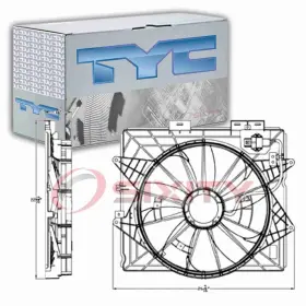 Sx-3509 Tyc Dual Radiator And Condenser Fan Assembly For 2009-2011 Cadillac Sts 3.6l Vw
