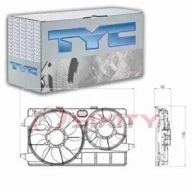 Sx-4105 Tyc Dual Radiator And Condenser Fan Assembly For 2010-2013 Ford Transit Wv