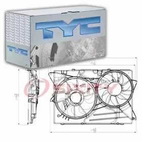 Sx-5466 Tyc Dual Radiator And Condenser Fan Assembly For 2010-2012 Ford Flex 3.5l V6 Dk