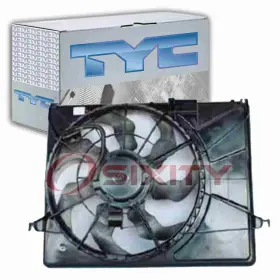 Sx-8159 Tyc Dual Radiator And Condenser Fan Assembly For 2006-2008 Hyundai Sonata 3.3l Pm