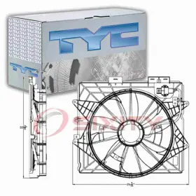 Sx-9173 Tyc Dual Radiator And Condenser Fan Assembly For 2009-2011 Cadillac Sts 3.6l Et