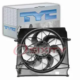Sx-9482 Tyc Dual Radiator And Condenser Fan Assembly For 2002-2007 Jeep Liberty 2.4l Bp