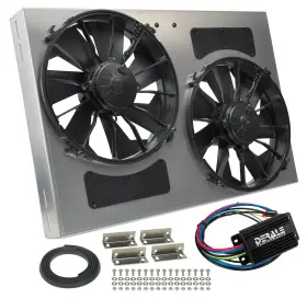 66837 Us Motor Works Derale High-output Dual Fan Assembly With Pwm Controller Cfm 4000 Amp Dra
