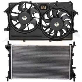 12867803 Valuezone-autoparts 2 Pcs Engine Radiator And Cooling Fan Kit For 2000 2001 2002 Ford Focus