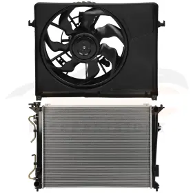12867808 Valuezone-autoparts For 2006 2007 2008 2009 Hyundai Sonata 2 Pcs Engine Radiator And Cooling Fan Kit