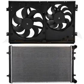 12867816 Valuezone-autoparts Radiator Cooling Fan Kit For 1999-2006 Volkswagen Golf 2000-2006 Audi Tt Quattro