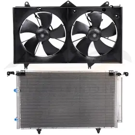 12867817 Valuezone-autoparts For 2002 2003-2006 Toyota Camry 2x Front Electric Ac Condenser Cooling Fan Kit