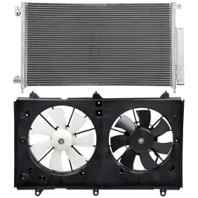 12867821 Valuezone-autoparts For 2003-2007 Honda Accord 2 Pcs Electric Ac Condenser Cooling Fan Kit