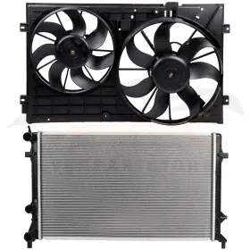 12867854 Valuezone-autoparts Electric Radiator Cooling Fan Kit For 11-14 Volkswagen Beetle Jetta