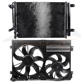 12867870 Valuezone-autoparts Ac Condenser And Cooling Fan Kit For 14 Volkswagen Beetle 2011-13 Jetta