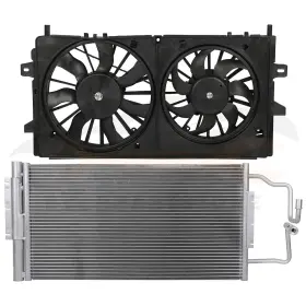 12867891 Valuezone-autoparts Electric Ac Condenser And Cooling Fan Kit For 2008-2009 Buick Allure