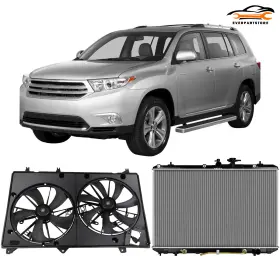 12867894 Valuezone-autoparts Electric Radiator And Cooling Fan Kit For 2008 2009 2010-2013 Toyota Highlander