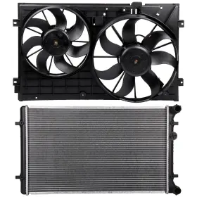 Vaultpro 13513722 Radiator Cooling Fan Kit For 2003-2010&2012 Audi A3 2003-2006 Vw Golf Jetta
