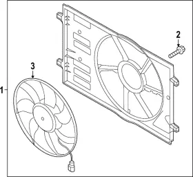 17a-121-203 Volkswagen Genuine Engine Cooling Fan Assembly