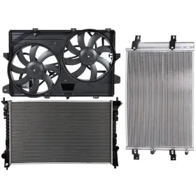 Wellstorehere 13179055 Radiator Condenser Cooling Fan Kit For 2007 2008-2010 Ford Edge 3.5l 3496cc V6