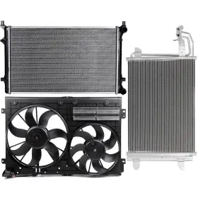 13179065 Wellstorehere Electric Radiator Condenser Cooling Fan Kit For 2009-2010 Volkswagen Jetta 2.5l