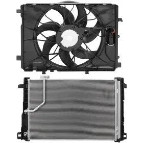 13193329 Wellstorehere Electric Ac Condenser Cooling Fan Kit For Mercedes-benz E350 C350 Glk250 Glk350