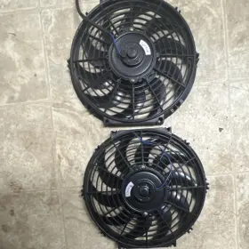 F17502-12-bk Wzho3115 X2 2x 12 Inch Universal Slim Fan Push Pull Electric Radiator Cooling 12v Mount Kit