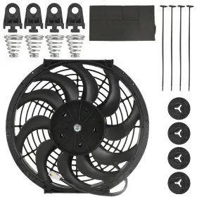 T15866 Yusinparts 12 Inch Universal Slim Fan Push Pull Electric Radiator Cooling 12v Mount Kit T15866 Yusinparts 12 Inch Universal Slim Fan Push Pull Electric Radiator Cooling 12v Mount Kit