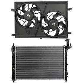 Zeg837510 Zegale Radiator And Condenser Cooling Fan Kit For 2009-2017 Chevrolet Traverse