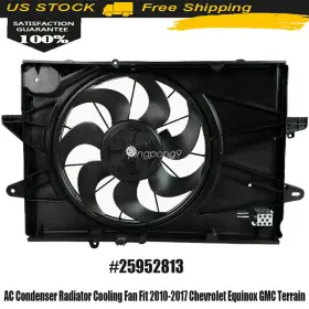 25952813 Zero Town Ac Condenser Radiator Cooling Fan Fit 2010-2017 Chevrolet Equinox Gmc Terrain