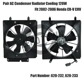 Fs17207 Zero Town Pair Element Ac Condenser Radiator Cooling 120w Fit 2002-2006 Honda Cr-v Crv