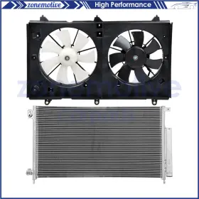 13598889 Zonemotive For 2003 2004 2005 2006 2007 Honda Accord Electric Ac Condenser Cooling Fan Kit